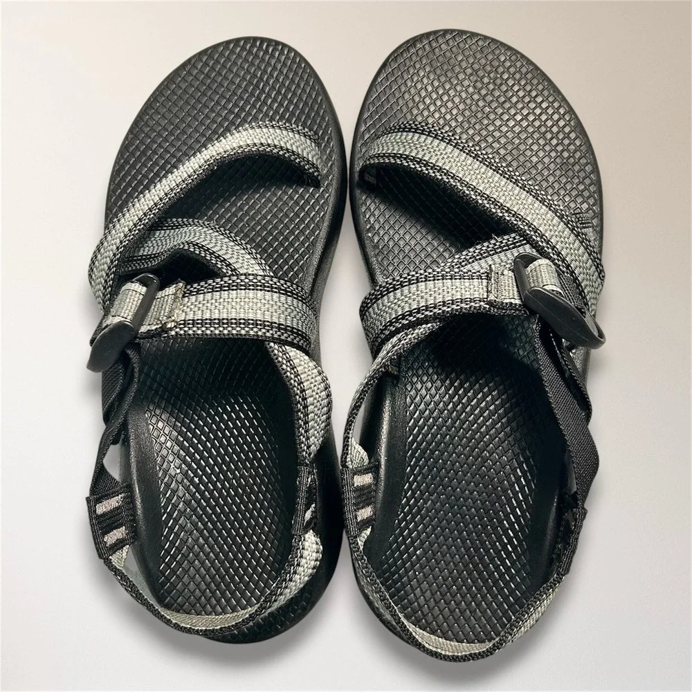 Chaco Z1 Classic Mens 9 Sport Sandals Black Grey‎ Adjustable Straps Hiking Water